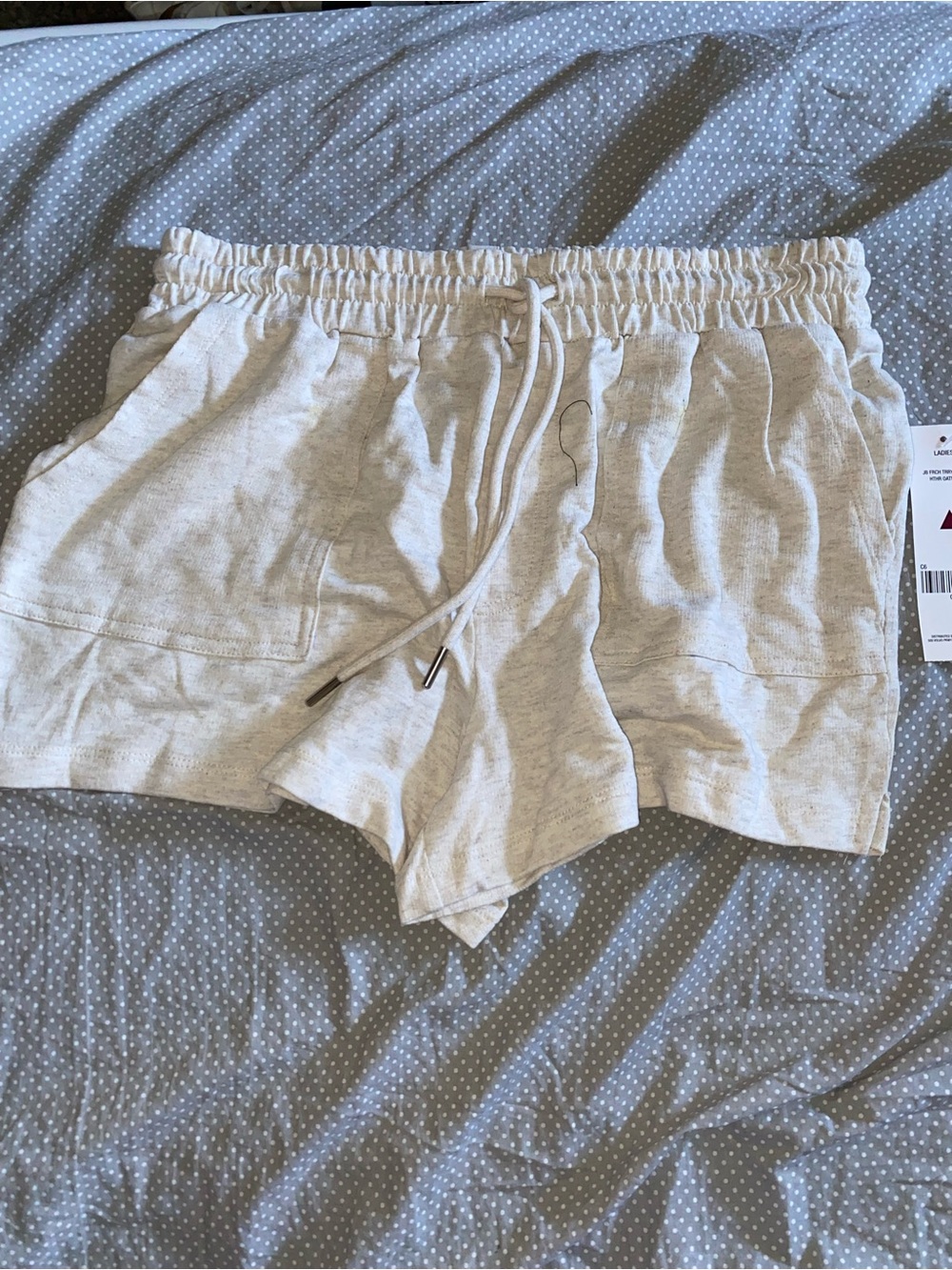 Neutral Cream Lounge Drawstring Shorts